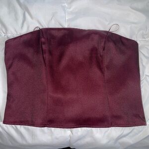 a new day Burgundy Red cropped Tube Top